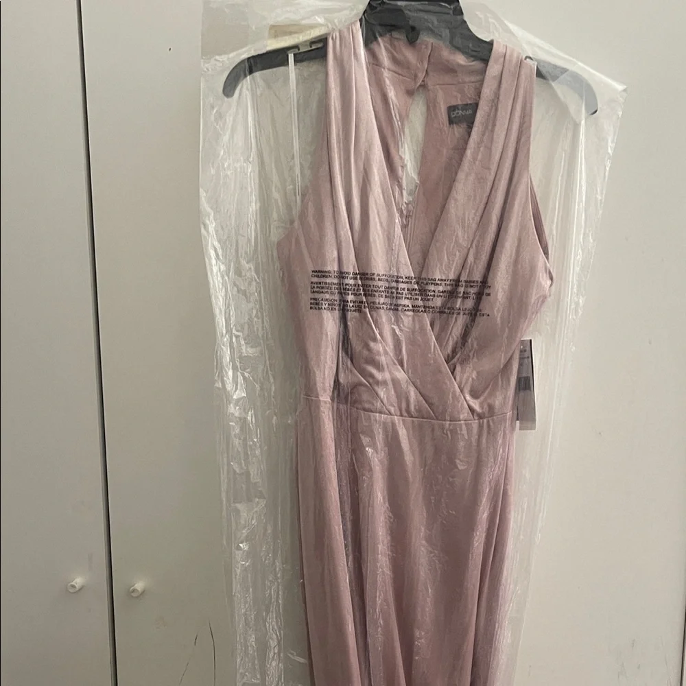 Donna Ricco Shimmering Blush Midi Dress - Picture 4 of 4